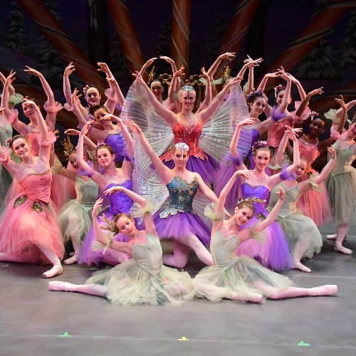 the Company at the Nutcracker in colorful costumes